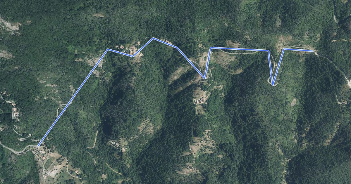 Маршрут Les Quatres Chemins - Peyraud на спутниковом снимке