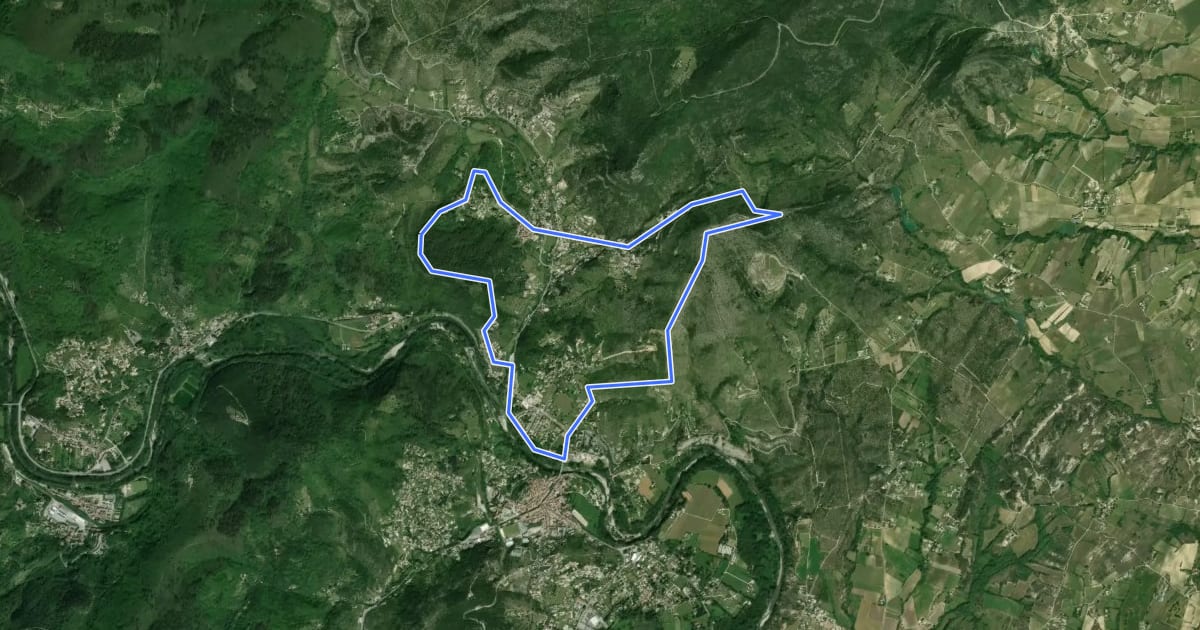 Маршрут Les remparts de Dieusse на спутниковом снимке