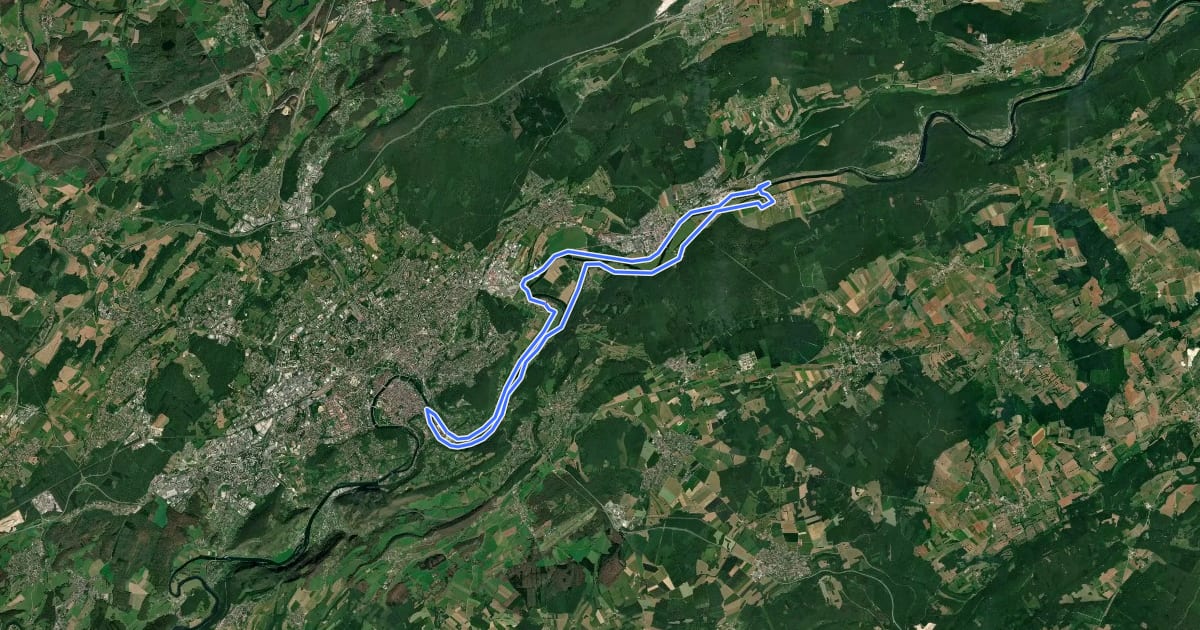 Маршрут Les rives de l'est bisontin на спутниковом снимке