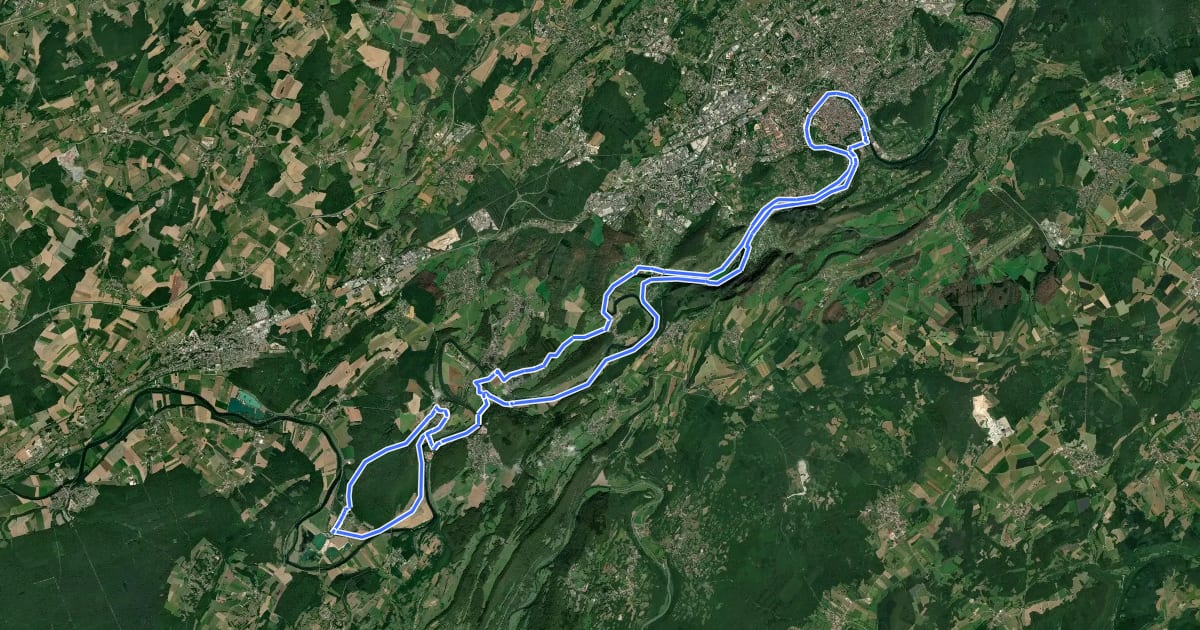Маршрут Les Rives de l'ouest bisontin на спутниковом снимке
