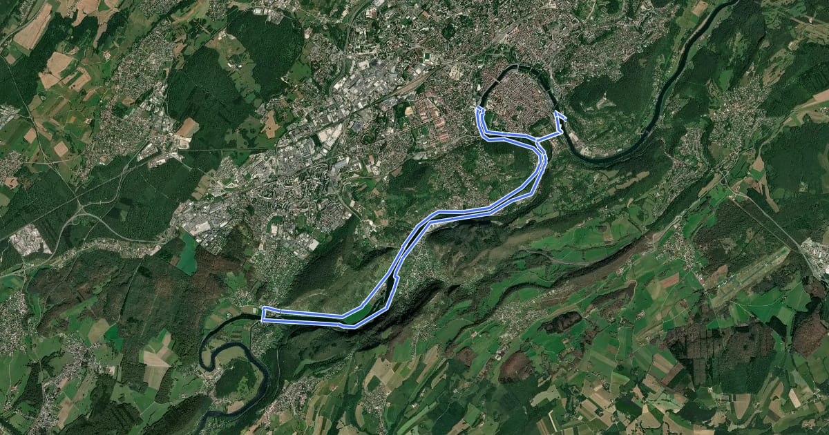 Маршрут Les Rives de l'Ouest Bisontin (petite boucle) на спутниковом снимке
