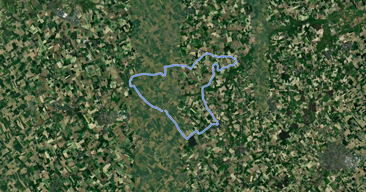 Маршрут Les Rives de l'Yser n°1 (Facettes du Nord Côté Vélo) на спутниковом снимке