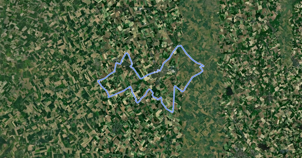 Маршрут Les Rives de l'Yser n°2 (Facettes du Nord Côté Vélo) на спутниковом снимке