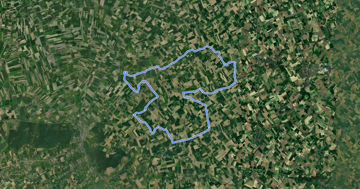 Маршрут Les Rives de l'Yser n°3 (Facettes du Nord Côté Vélo) на спутниковом снимке