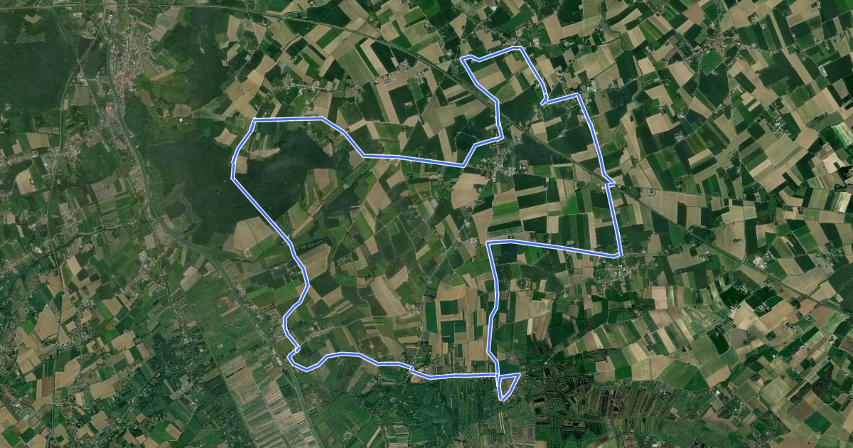 Маршрут Les Rives de l'Yser n°4 (Facettes du Nord Côté Vélo) на спутниковом снимке