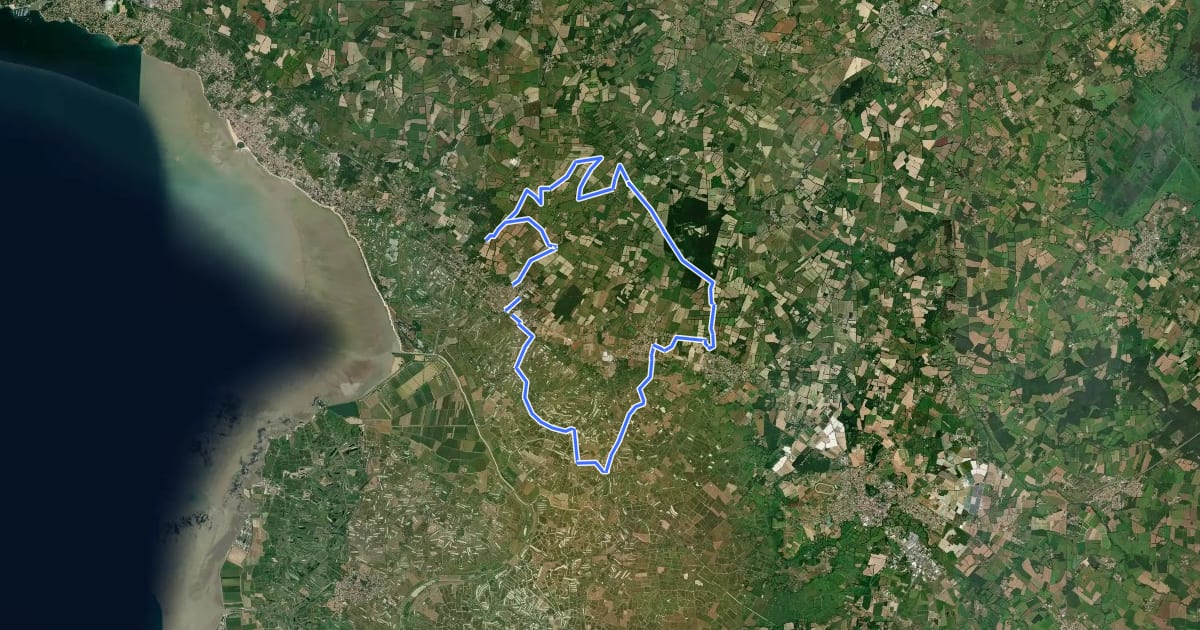 Маршрут Les roseaux et le bocage на спутниковом снимке
