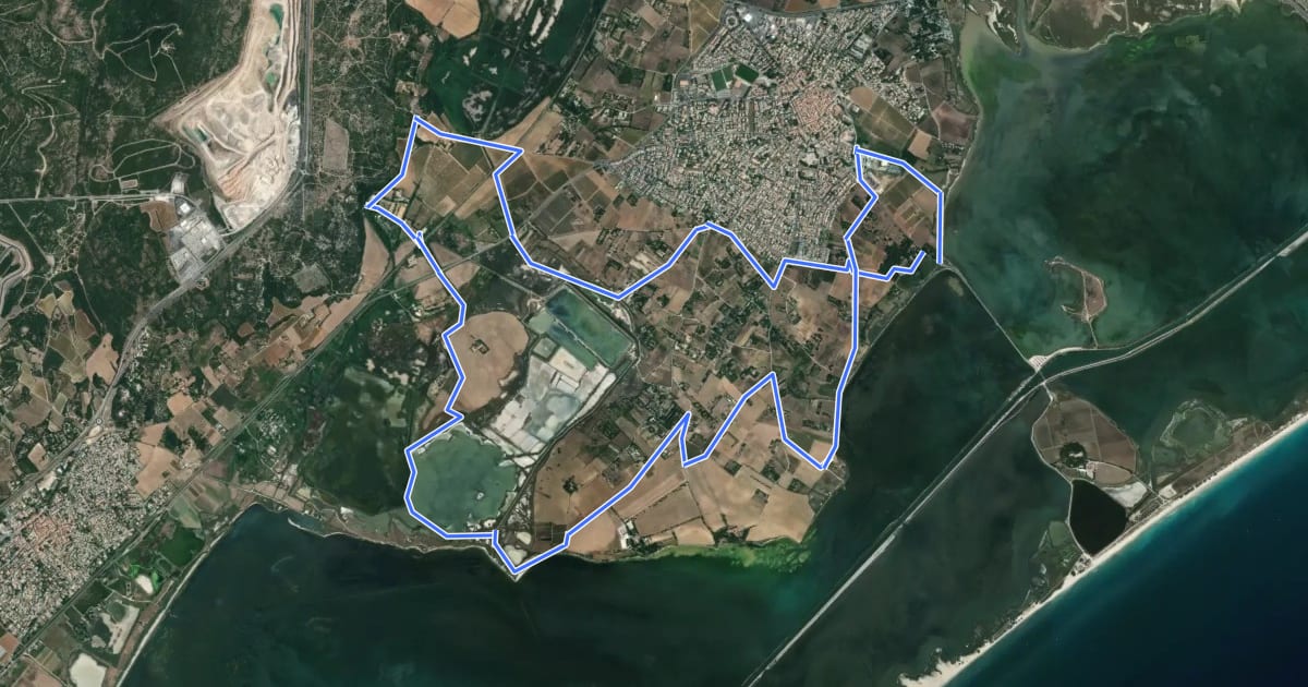 Маршрут Les Salines на спутниковом снимке