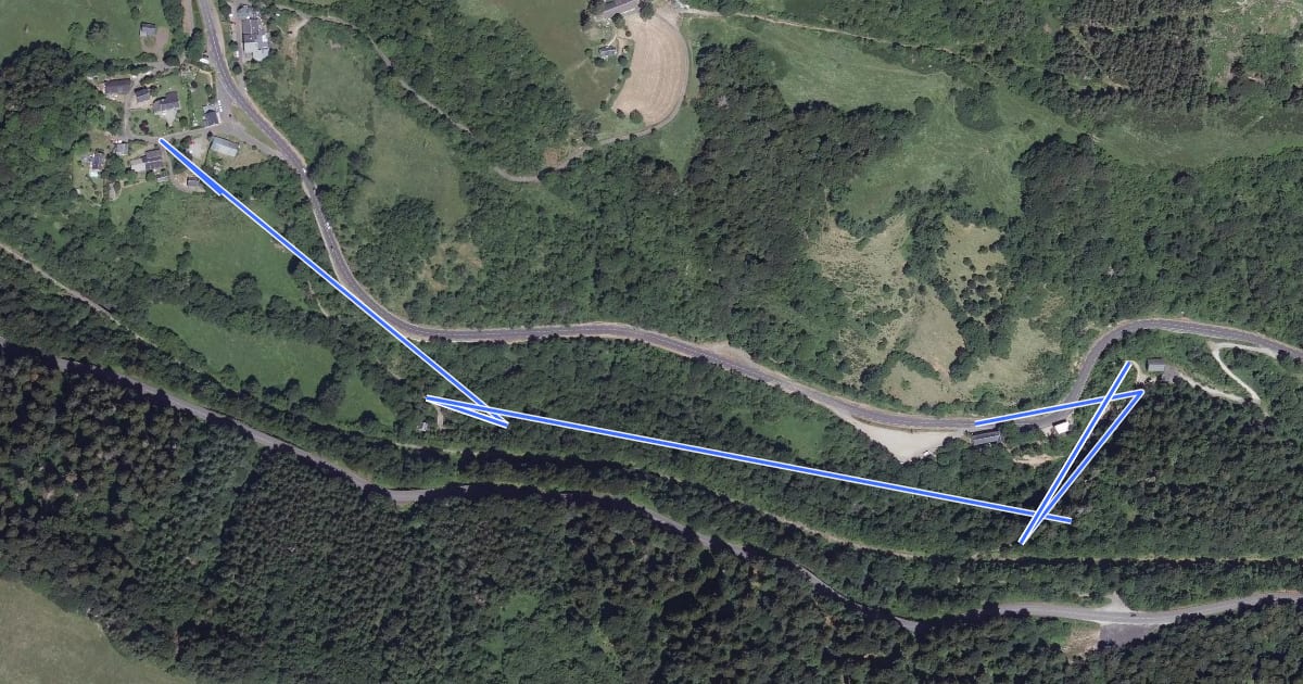 Маршрут Les Sources de la Dordogne на спутниковом снимке