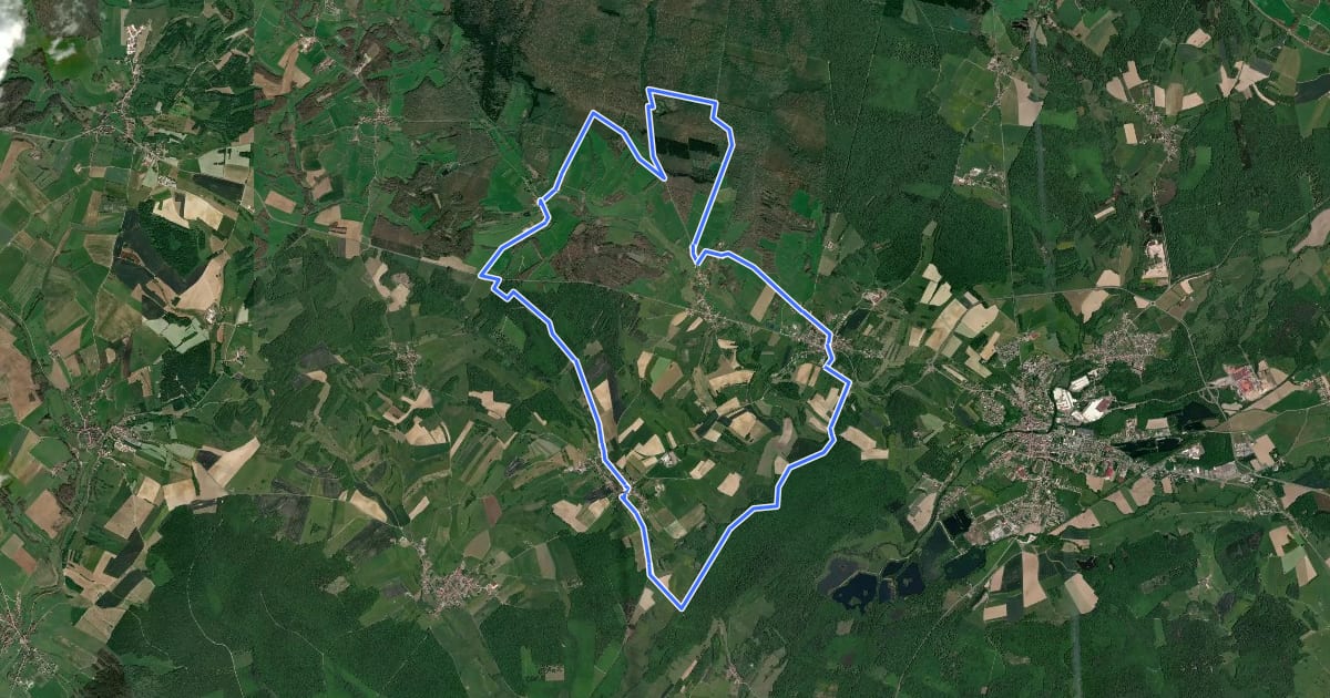 Маршрут Les sources en forêt на спутниковом снимке