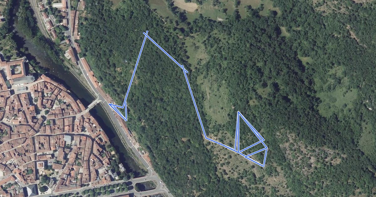 Маршрут Les Terrasses du Pech de Foix на спутниковом снимке