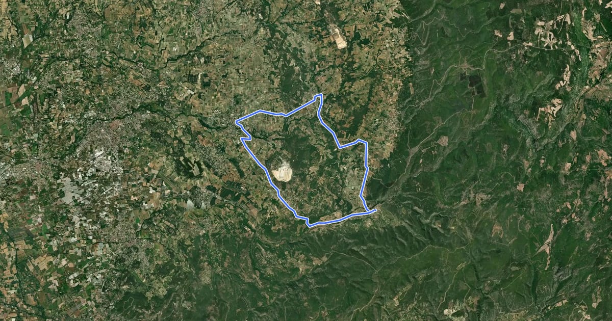 Маршрут Les Terrasses du Ventoux на спутниковом снимке