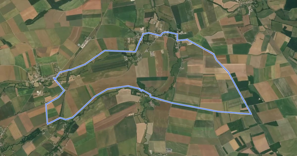 Маршрут Les Trois Cours d'Eau на спутниковом снимке
