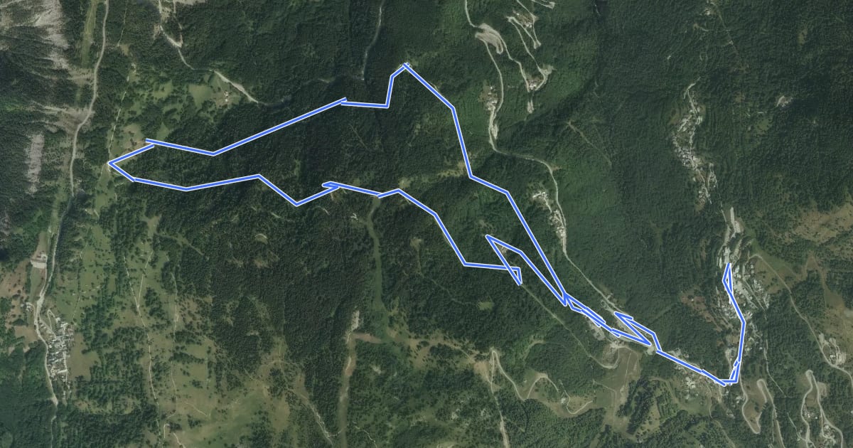 Маршрут Les Trois Croix depuis Valmeinier 1500 на спутниковом снимке
