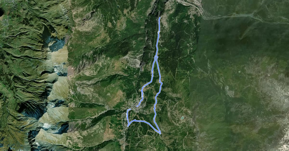 Маршрут Les Trois Croix et le Fort du Télégraphe depuis Valloire на спутниковом снимке