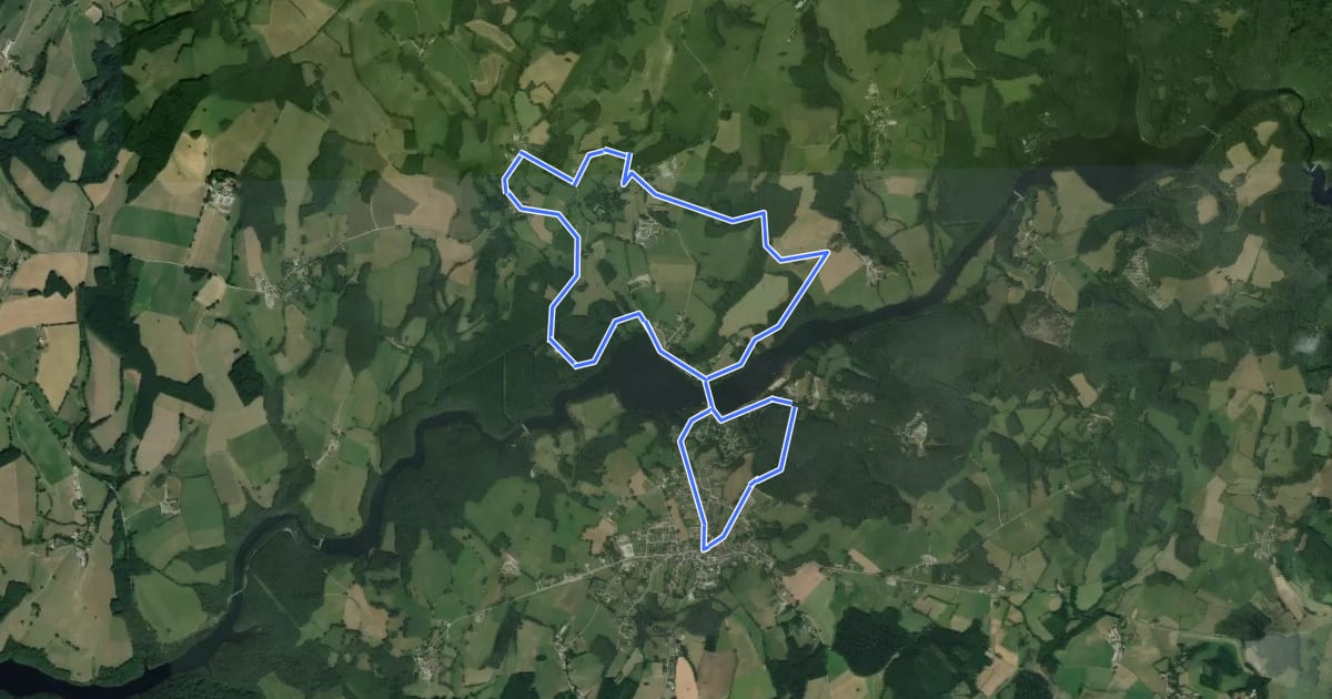 Маршрут Les trois villages на спутниковом снимке