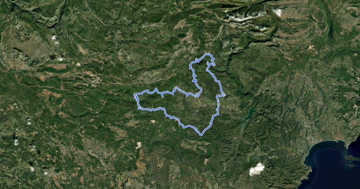 Маршрут Les villages perchés de l'Est Varois на спутниковом снимке