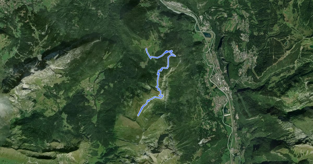 Маршрут Les Vuardes et alpage de Vormy на спутниковом снимке