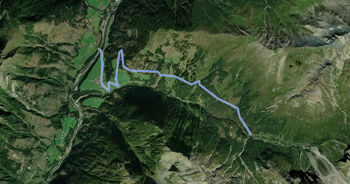 Маршрут Lesach-Alm-Weg на спутниковом снимке