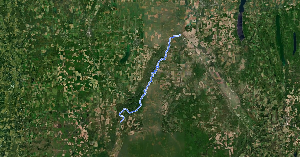 Маршрут Letchworth Trail на спутниковом снимке