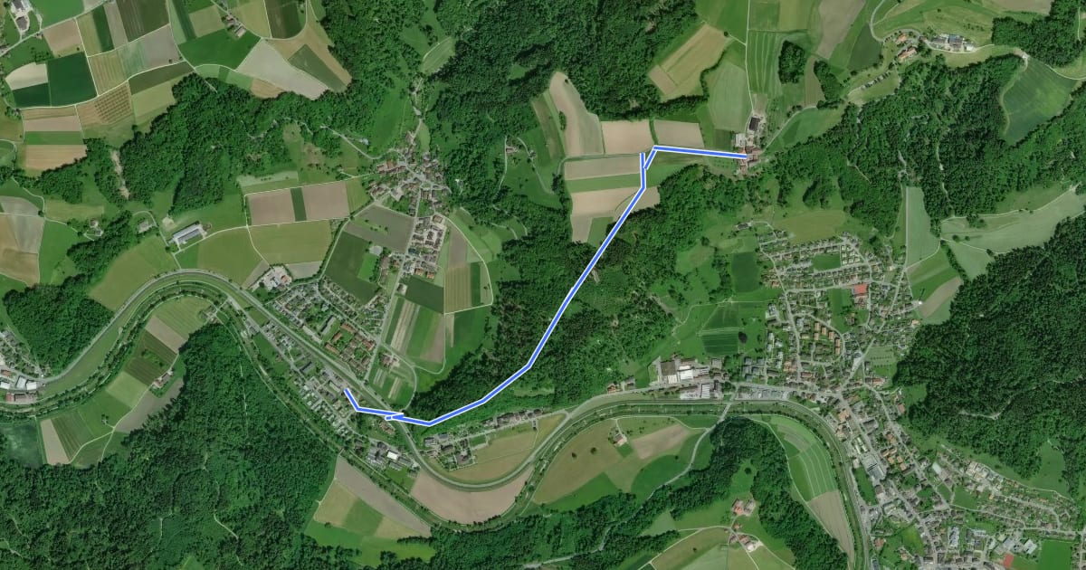 Маршрут Lettenberg – Stn. Rämismühle-Zell на спутниковом снимке