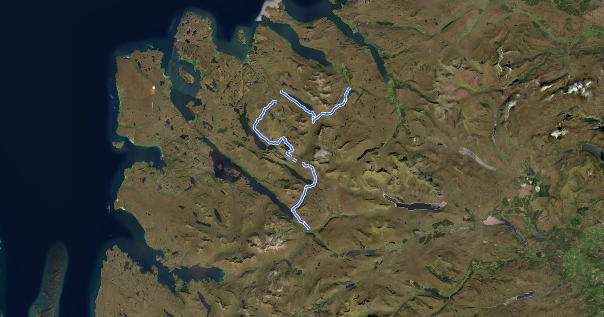 Маршрут Letterewe Wilderness Trail на спутниковом снимке