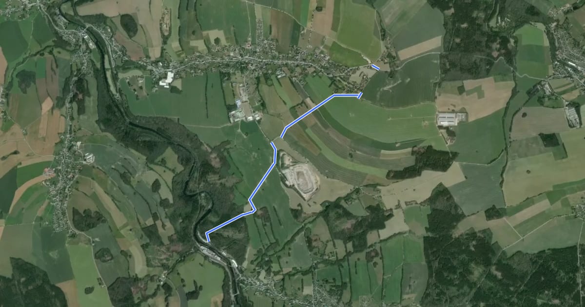 Маршрут Leubsdorf, Oberschaar - Borstendorf, Unterdorf на спутниковом снимке
