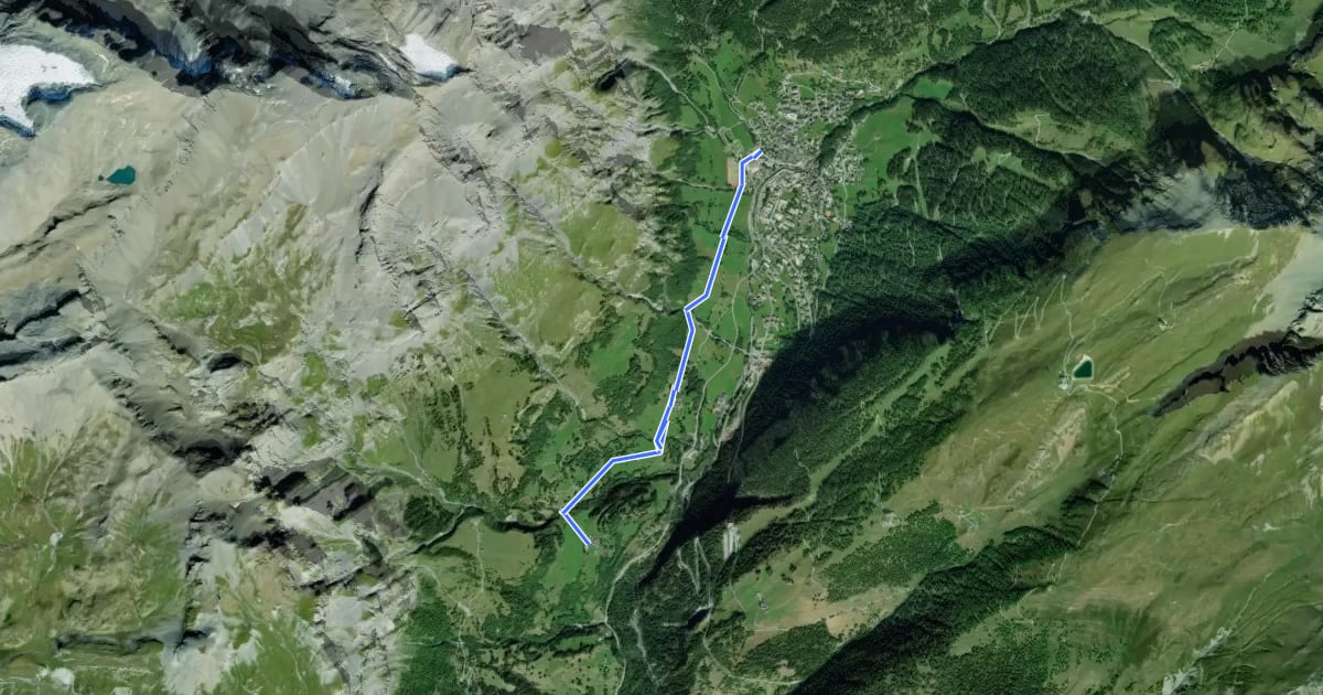 Маршрут Leukerbad Bodmen на спутниковом снимке