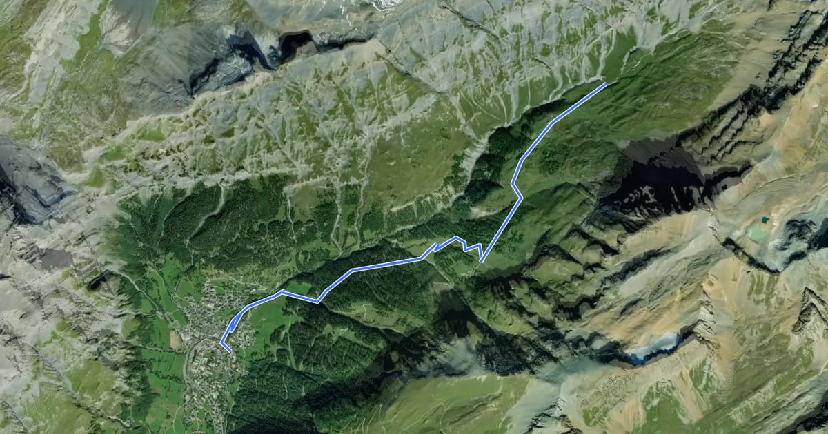 Маршрут Leukerbad Flüekapelle на спутниковом снимке