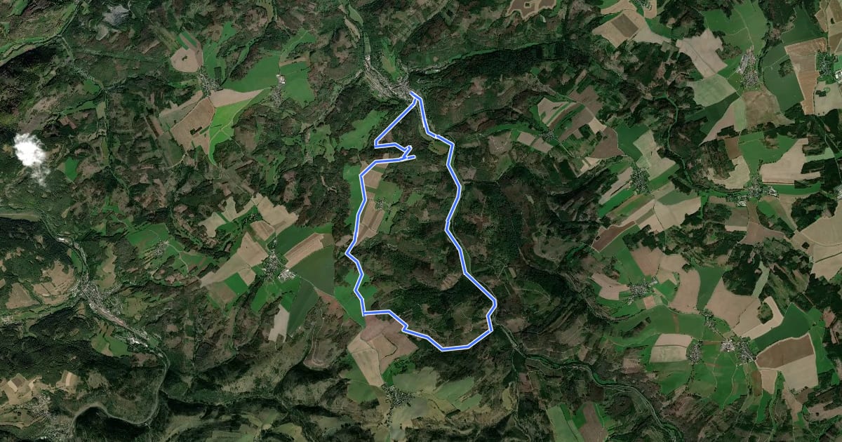 Маршрут Leutenberg Rundweg 6 на спутниковом снимке