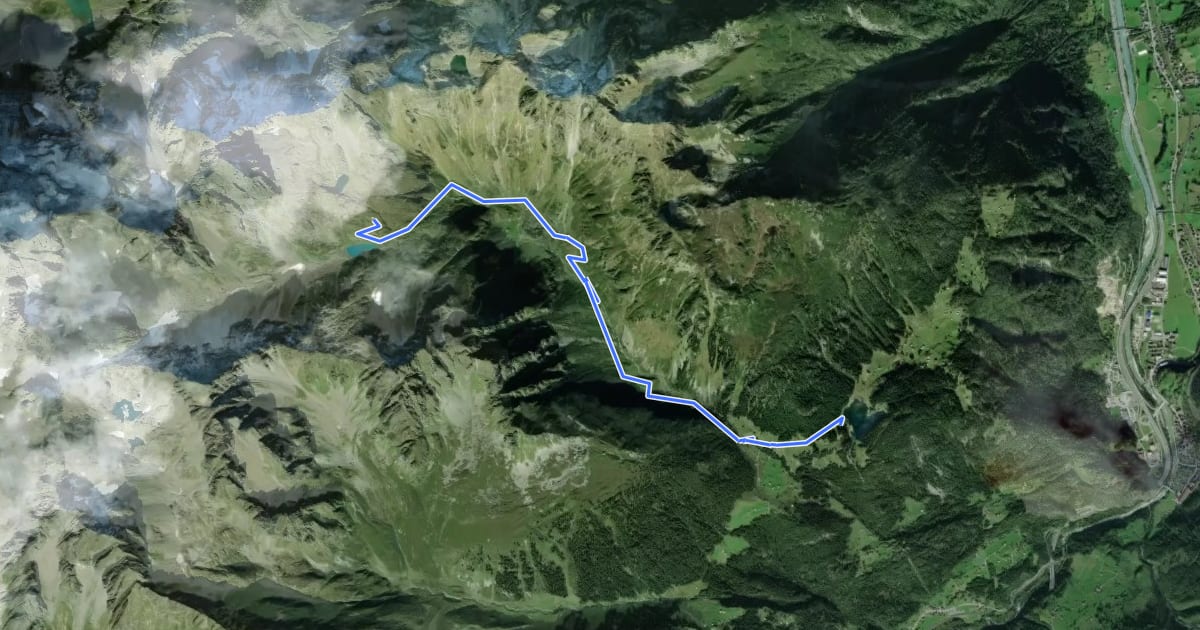 Маршрут Leutschachhütte SAC Hüttenweg на спутниковом снимке