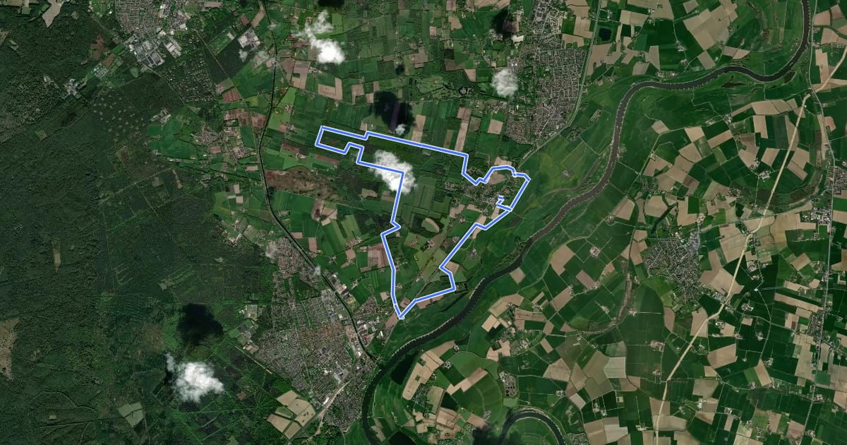 Маршрут Leuvenschepad Lange route на спутниковом снимке