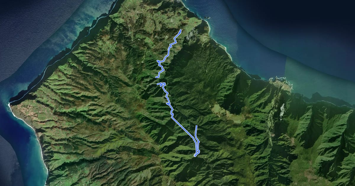 Маршрут Levada da Ribeira da Janela на спутниковом снимке