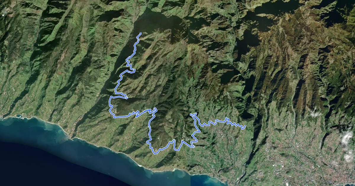 Маршрут Levada do Norte (South) на спутниковом снимке