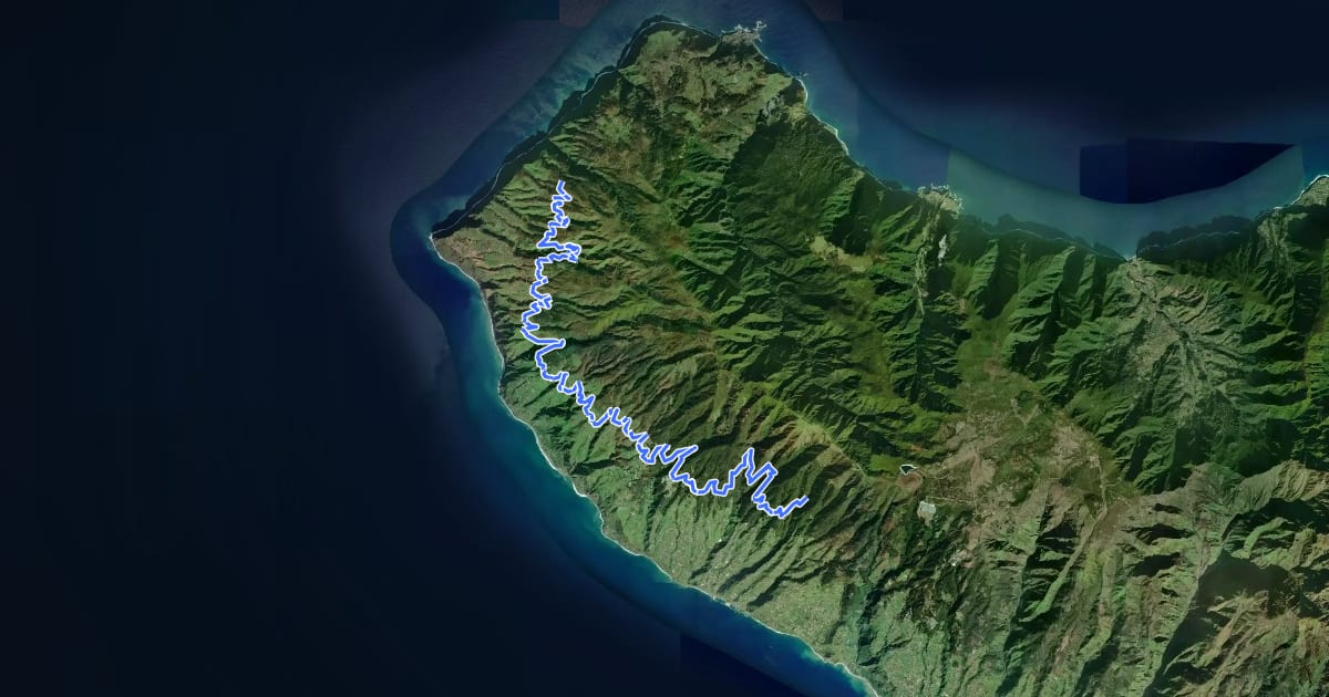 Маршрут Levada Nova da Calheta на спутниковом снимке
