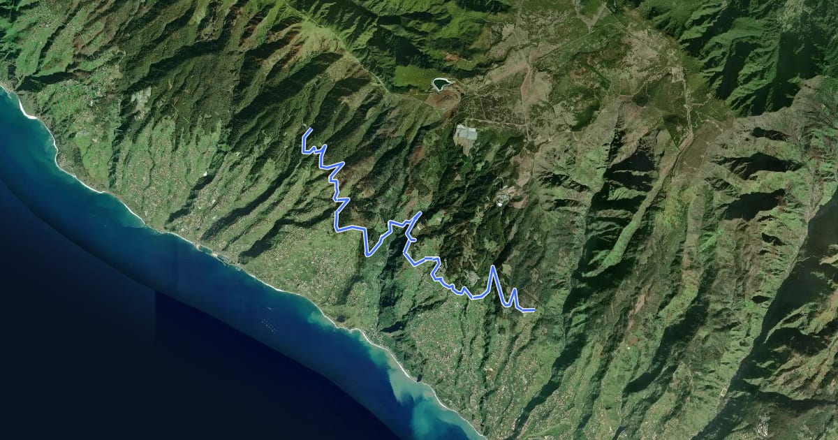 Маршрут Levada Nova do Arco da Calheta на спутниковом снимке