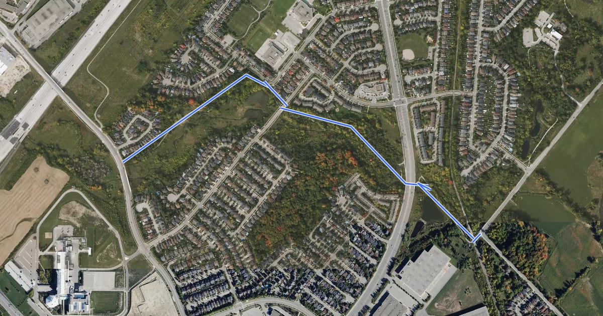 Маршрут Levi Creek Trail на спутниковом снимке