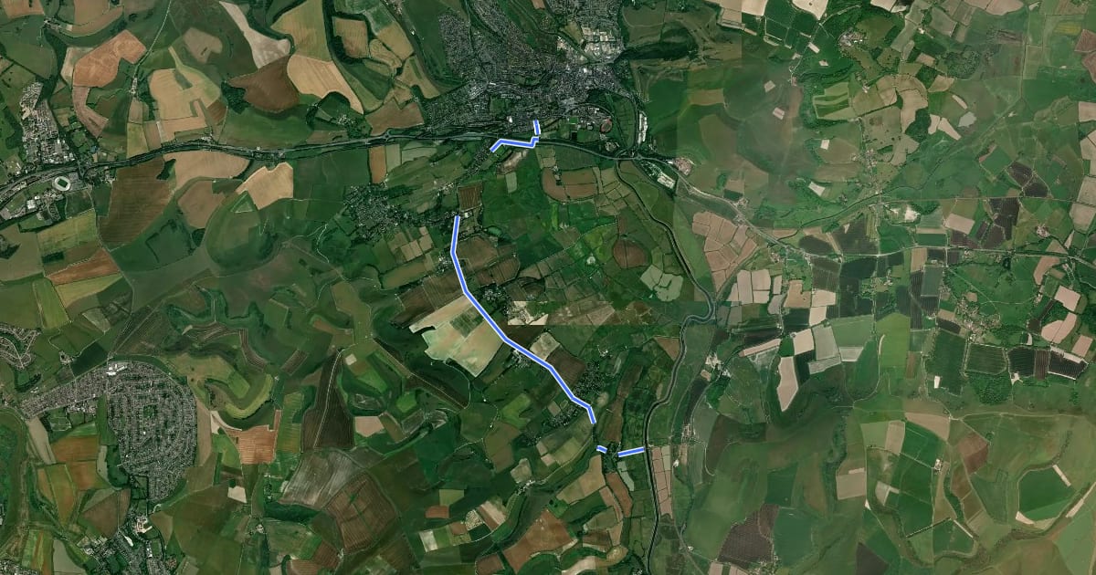 Маршрут Lewes - Southease (ESCC Cycle Route 302) на спутниковом снимке
