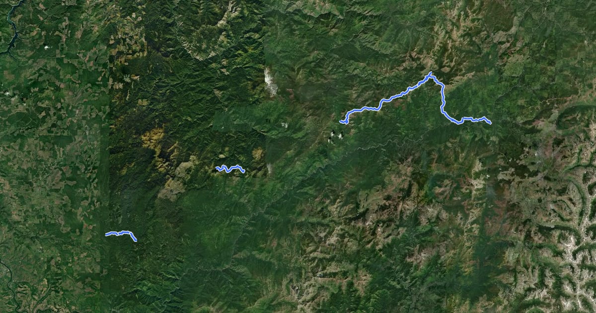 Маршрут Lewis & Clark National Historic Trail на спутниковом снимке