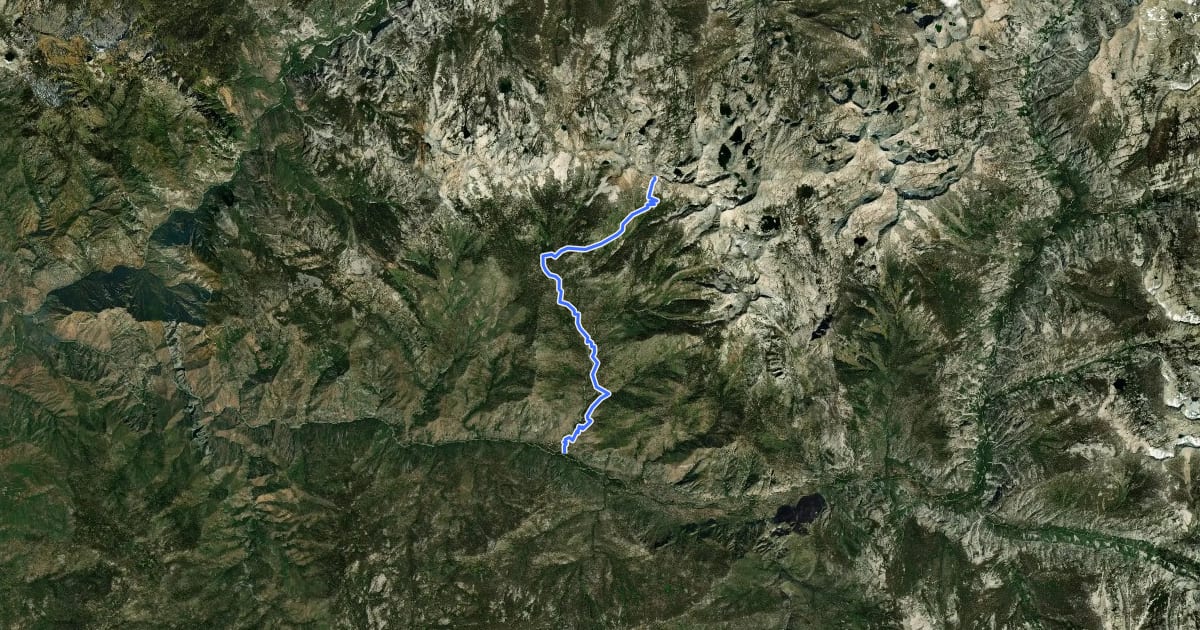 Маршрут Lewis Creek Trail на спутниковом снимке