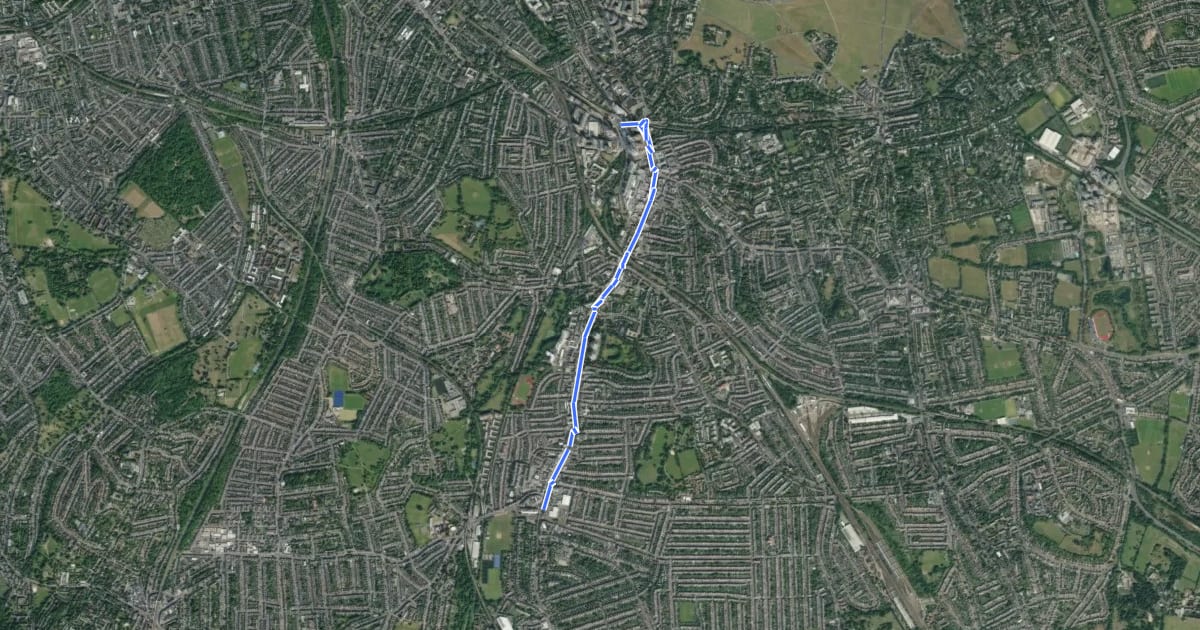 Маршрут Lewisham Promenade на спутниковом снимке