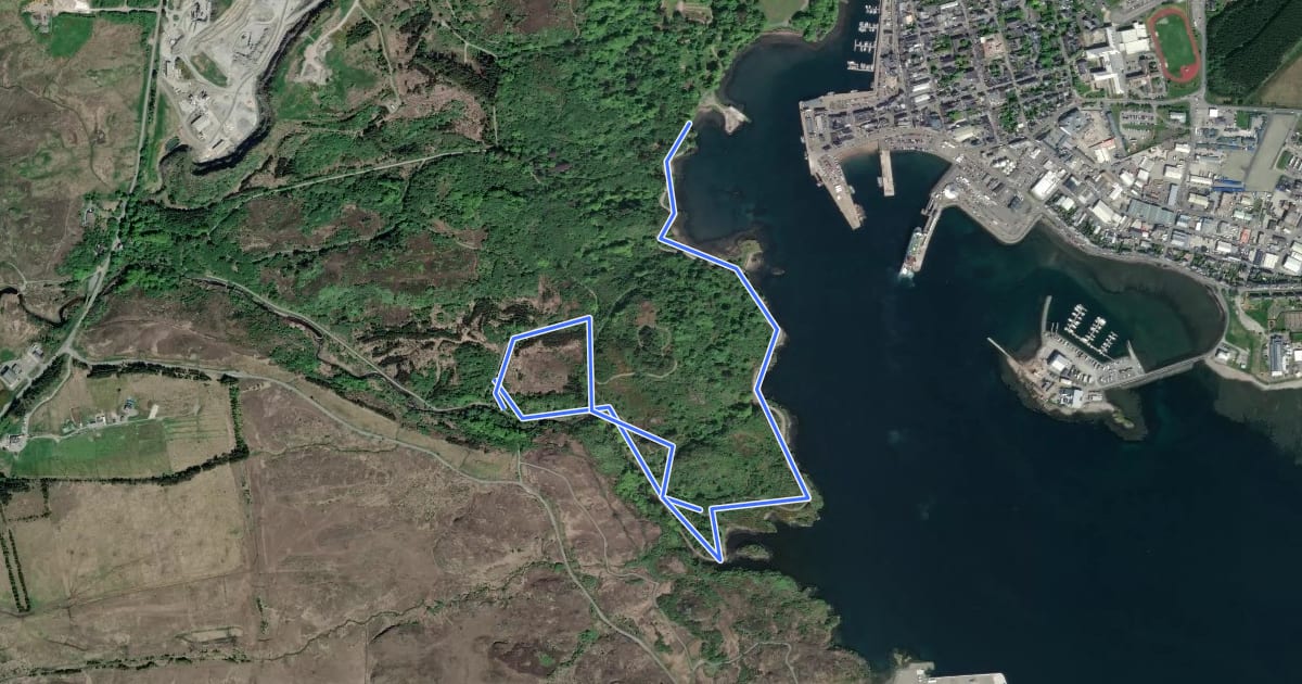 Маршрут Lews Castle Parkrun на спутниковом снимке