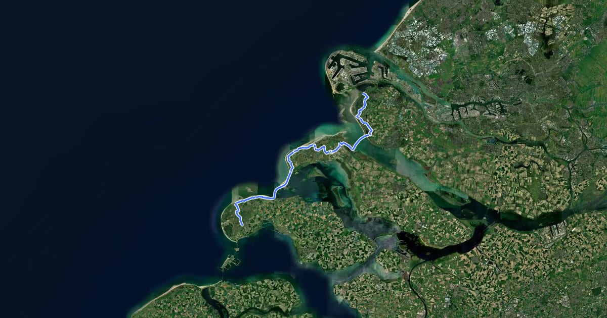Маршрут LF Kustroute - 09 - Oostvoorne - Burgh Haamstede на спутниковом снимке