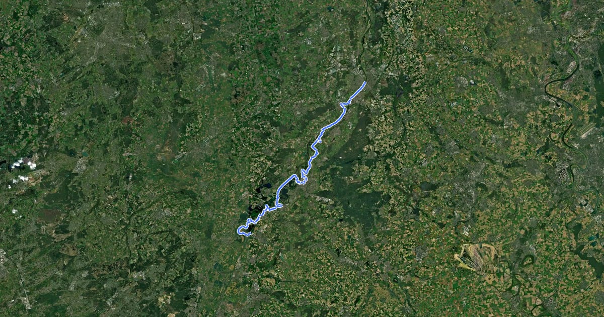 Маршрут LF Maasroute - 03 - Ohé en Laak - Venlo на спутниковом снимке