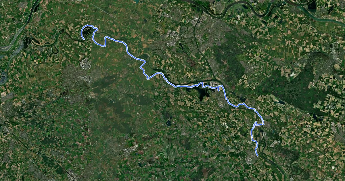 Маршрут LF Maasroute - 05 - Boxmeer - Maasbommel на спутниковом снимке