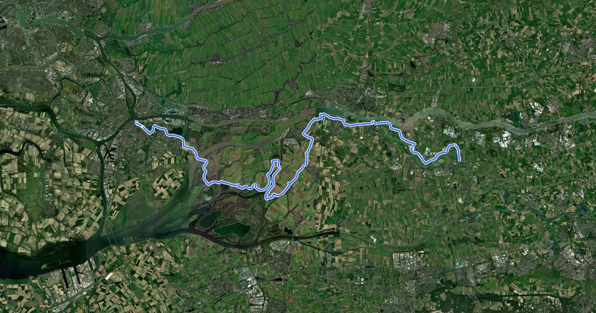 Маршрут LF Maasroute - 07 - Aalst - Dordrecht на спутниковом снимке