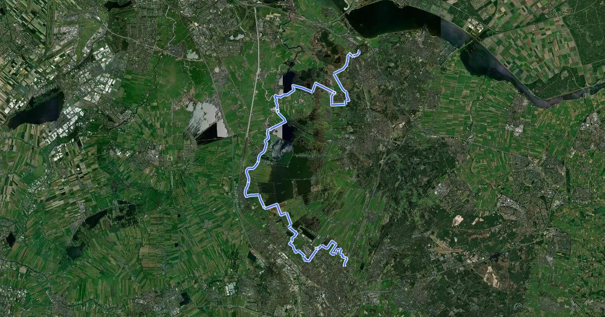 Маршрут LF Waterlinieroute - 04 - Naarden - Utrecht на спутниковом снимке