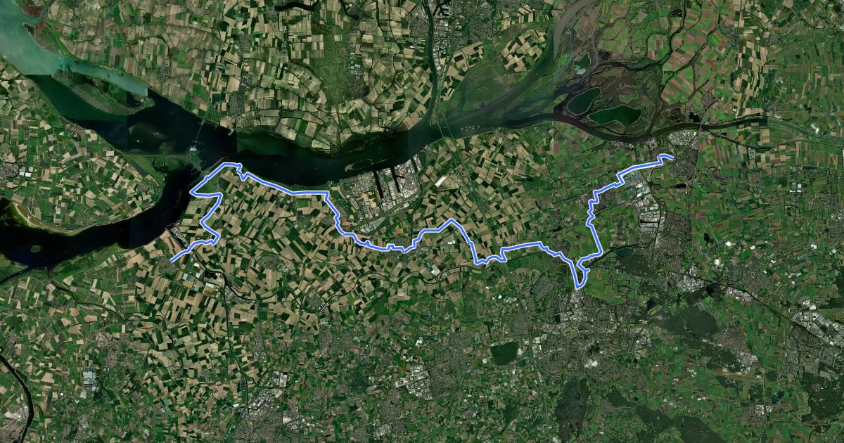 Маршрут LF Waterlinieroute - 07 - Geertruidenberg - Dinteloord на спутниковом снимке