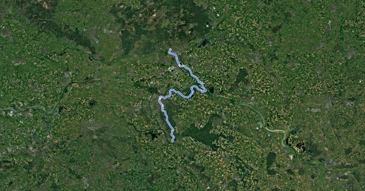 Маршрут LF3 Maasroute на спутниковом снимке