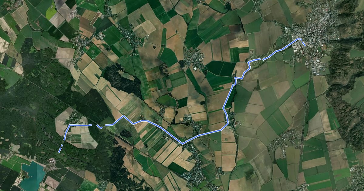Маршрут Lhota nad Moravou - Šternberk (žst.) на спутниковом снимке