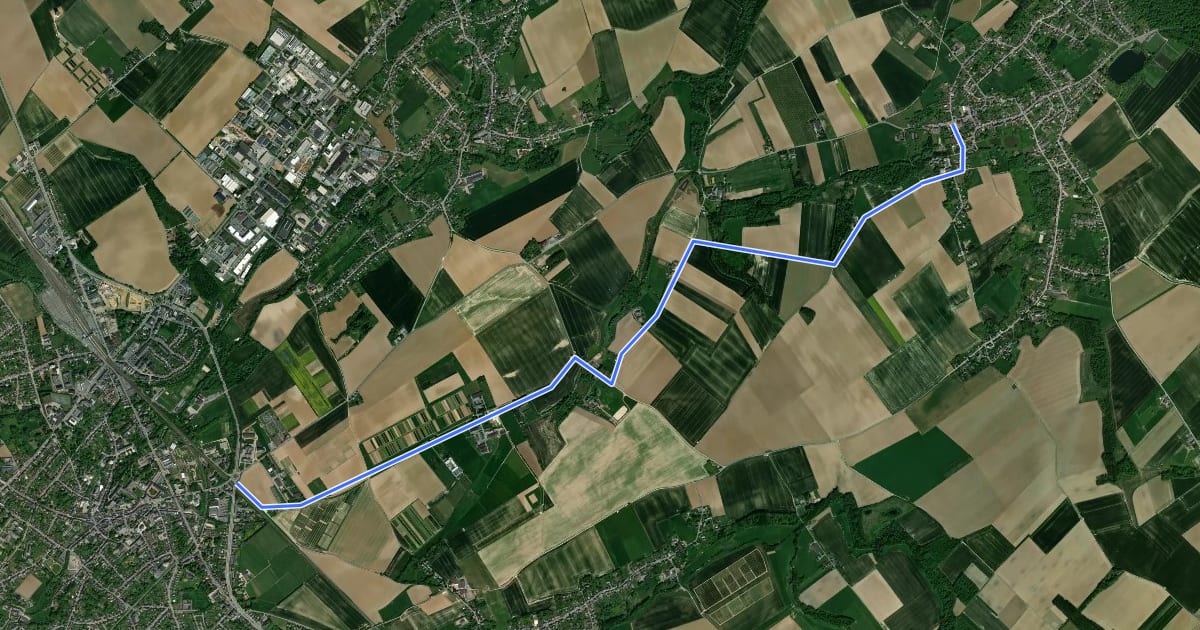 Маршрут Liaison cyclable Grand-Leez - Gembloux на спутниковом снимке